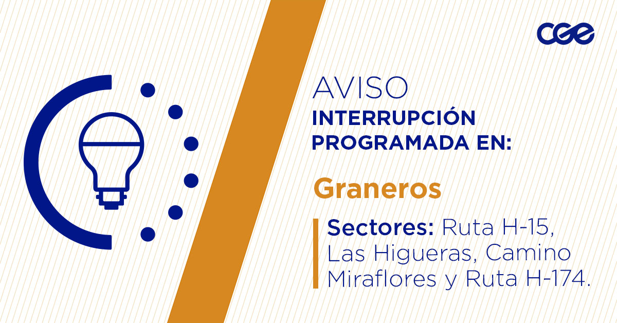 CGE_Clientes's tweet image. Para mejorar la calidad del suministro de nuestros clientes de #Graneros, este viernes, entre 10:00 y 16:00 horas, se realizará una #InterrupciónProgramada (sectores en la imagen 👇) debido a trabajos de mejoras. Recuerda desconectar tus artefactos 🔌