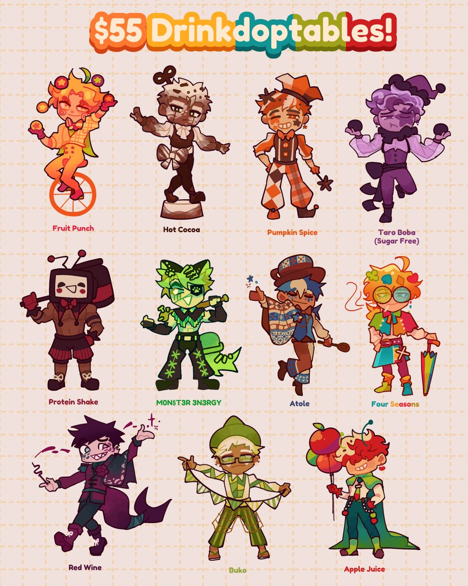 kapalkilayyyy's tweet image. ⋆‧🧃 Drinkdoptables!*🍹₊˚
Rules below for adopting!