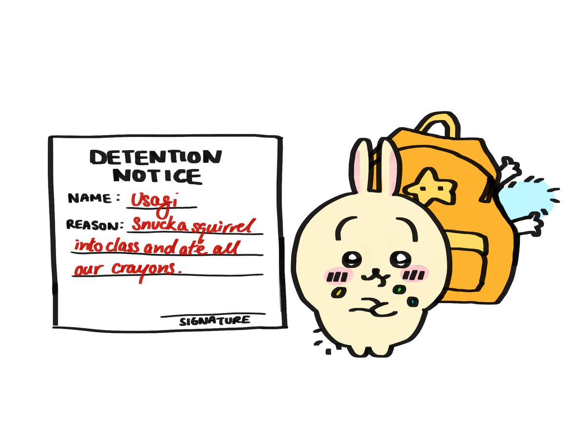 catfishisu's tweet image. oh no he got in trouble can u guys sign his detention slip