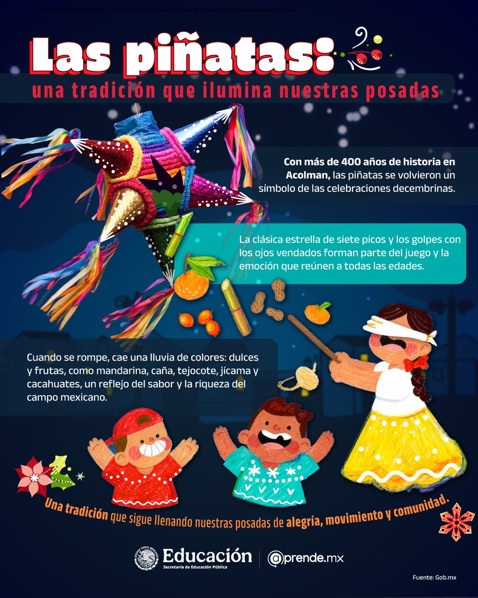 Las piñatas son mucho más que un adorno:
son color, tradición y un momento para compartir. ⭐🎉

Cada figura, cada papel brillante y cada golpe lleno de risa nos recuerda que celebrar en comunidad es parte de nuestra esencia. 🤩

Un símbolo de unión y alegría que ilumina