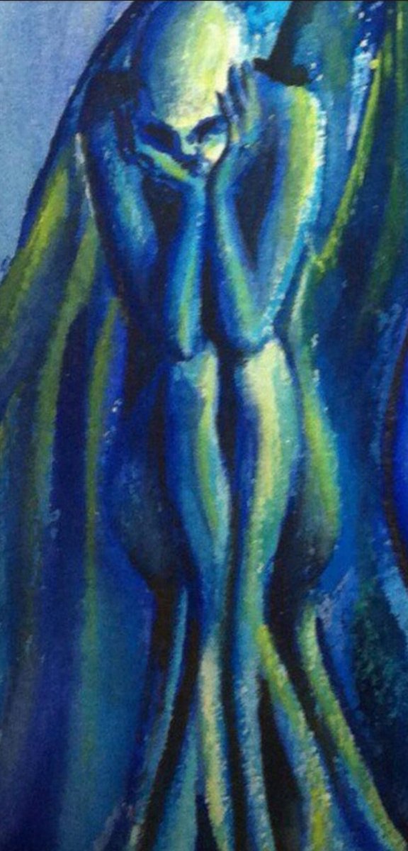 Lucalucaeluca's tweet image. Llevo pintando mujeres árbol desde que tengo 5 años. No sé por qué. Mi madre me dice que es el dibujo que más he repetido. De dónde vendremos?? Qué cosas recordamos de antes? O qué cosas hemos visto ya en el futuro? 
Buenas noches, queridos. 
Que las raíces y el azul os acompañen