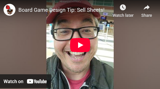 thegamecrafter's tweet image. Seppy from Fight in a Box games gives a design tip about Sell Sheets.  youtube.com/shorts/xap1Pme…
