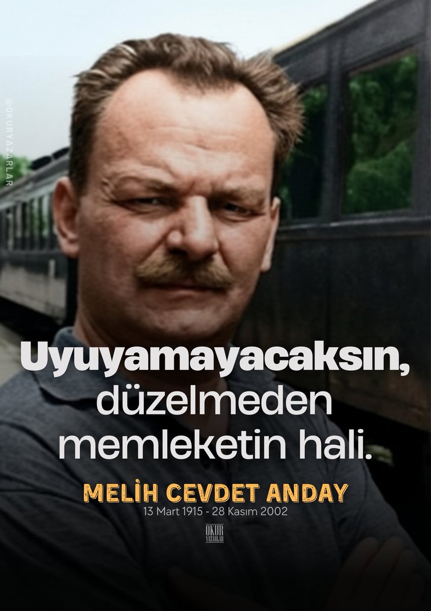 Orhan Veli ve Oktay Rifat'la Garip Akımı'nın kurucularından, Cumhuriyet Dönemi'nde şiir, roman, deneme, tiyatro ve çeviri gibi farklı türlerde birçok eser yazmış, Türk edebiyatının usta şairlerinden Melih Cevdet Anday'ı aramızdan ayrılışının 23. yılında saygıyla anıyoruz.