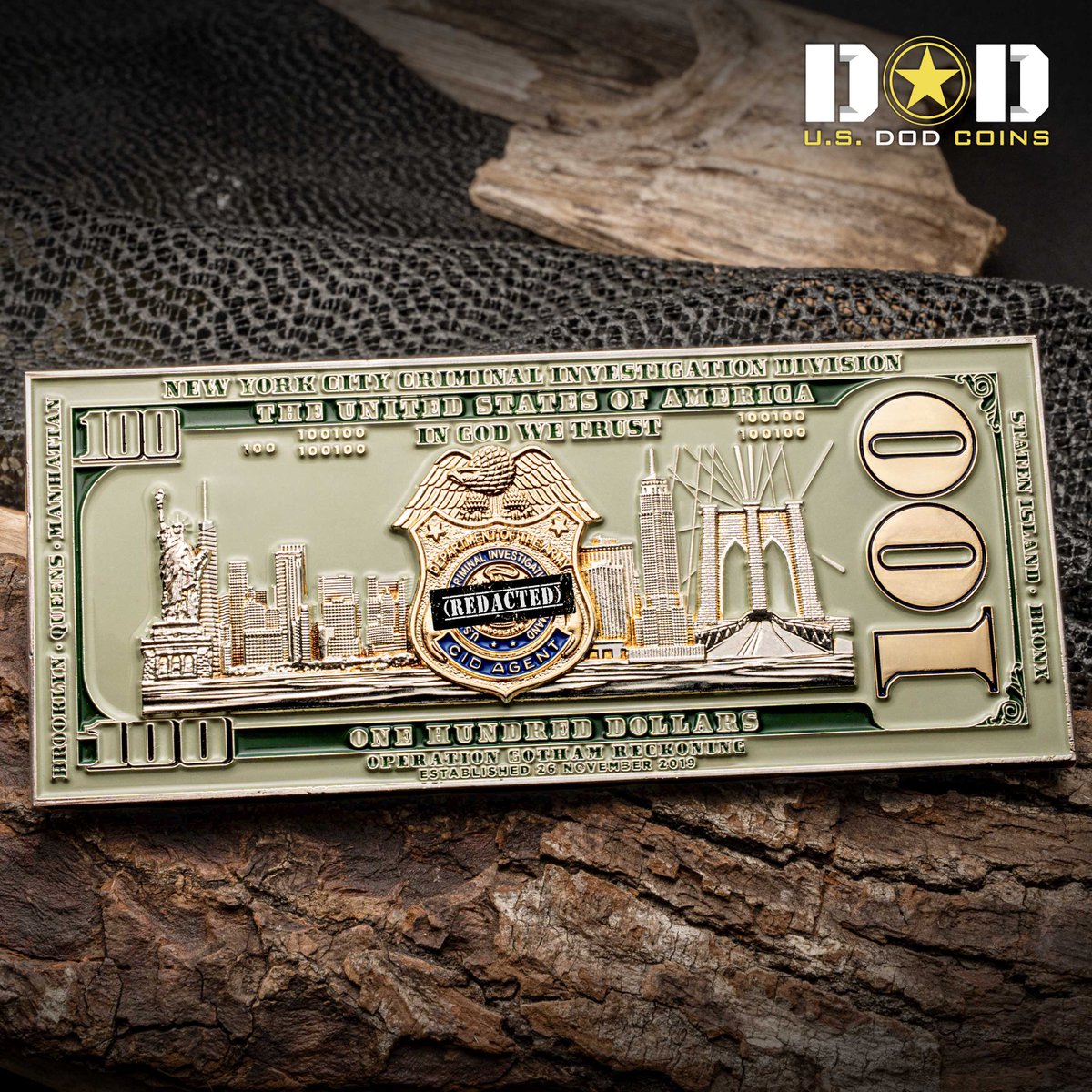 CID agents turned the hundred-dollar bill into a weapon-grade collectible. One mission. One coin. No limits.

#USDODCoins #ChallengeCoin #MilitaryCoins #ArmyCID #TacticalGear #GothamReckoning #CustomChallengeCoin #MissionComplete #ClassifiedOps #CoinCollectors #USDOD