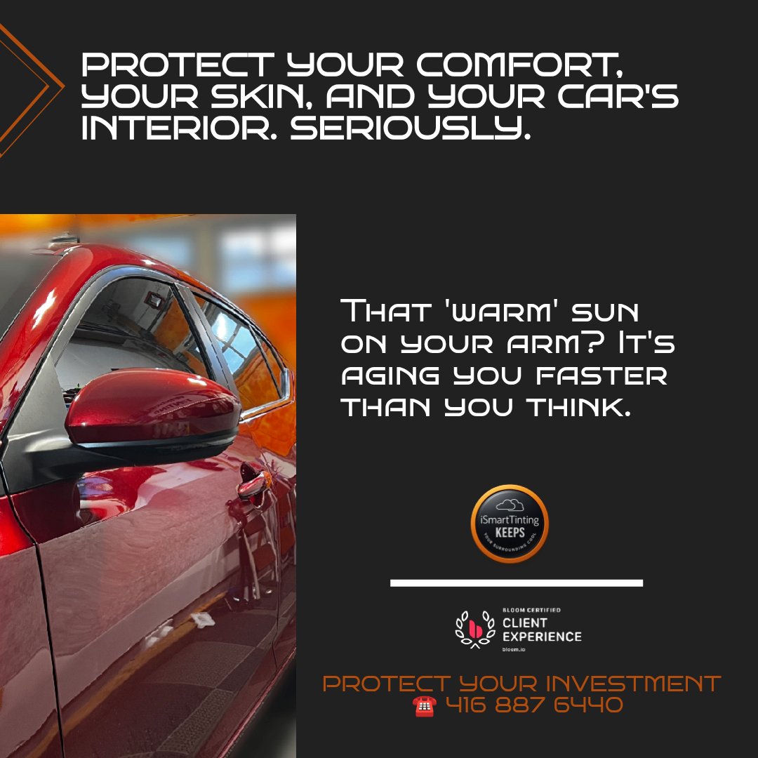 iSmartTinting's tweet image. Sunlight’s great ☀️ but UV? Not so much. Protect your skin &amp;amp; car with iSmartTinting! 🚗✨ #UVprotection #windowtinting