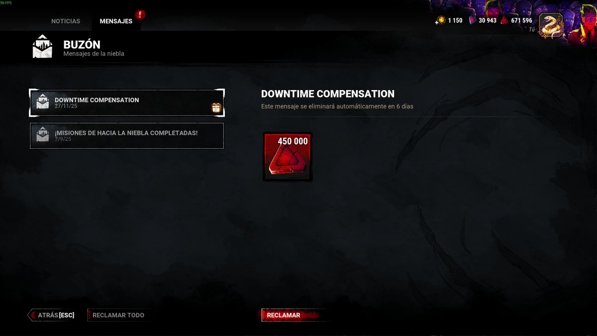 Recordad ir al buzón del juego para reclamar 450.000 Puntos de Sangre.
Fecha límite: 4 de diciembre a las 11AM ET.