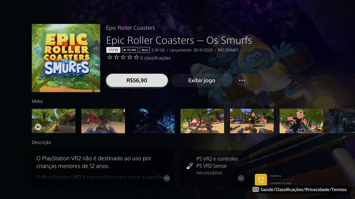 Simplesmente uma DLC dos Smurfs chegou hoje no Epic Roller Coaster #PSVR2 😍😍😍