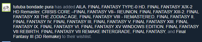 Eu com certeza não quero final fantasy...