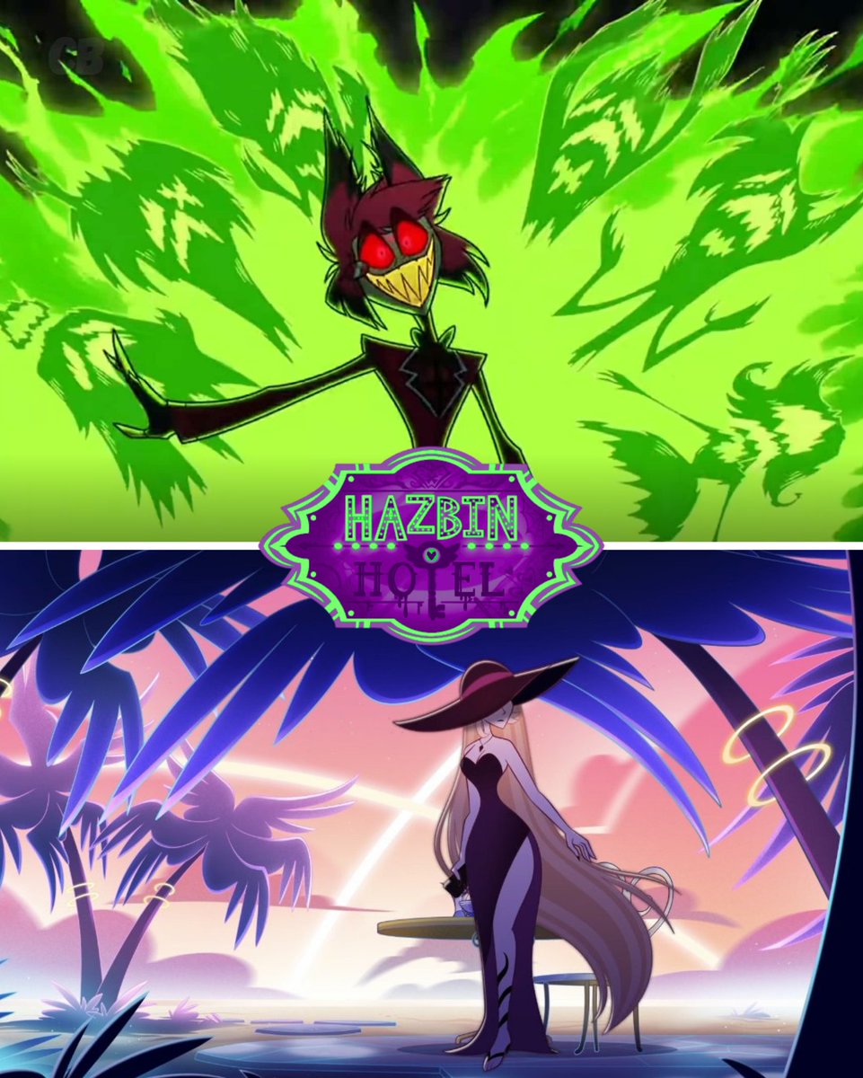 TheCartoonBase's tweet image. ‘HAZBIN HOTEL’ creator Vivienne Medrano confirms the logo colors for Season 3 will mainly be green and purple.

The season will focus mainly on the Morningstars but also Angel Dust’s found and extended family with a bit of his history.