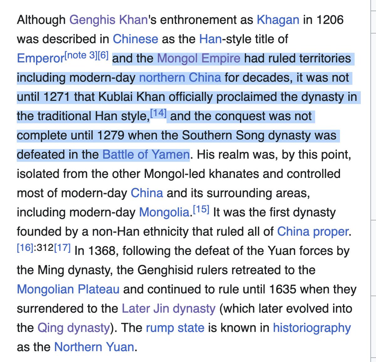 저는 순진한 사람입니다. 학교에서 "몽골-타타르 멍에"에 대해서만 배웠고, 중국에 대해서는 전혀 배우지 못했습니다. "원나라"라는 것이 호드에 대한 패권을 주장한다는 것을 알아내는 데 시간이 좀 걸렸습니다.
 나는 