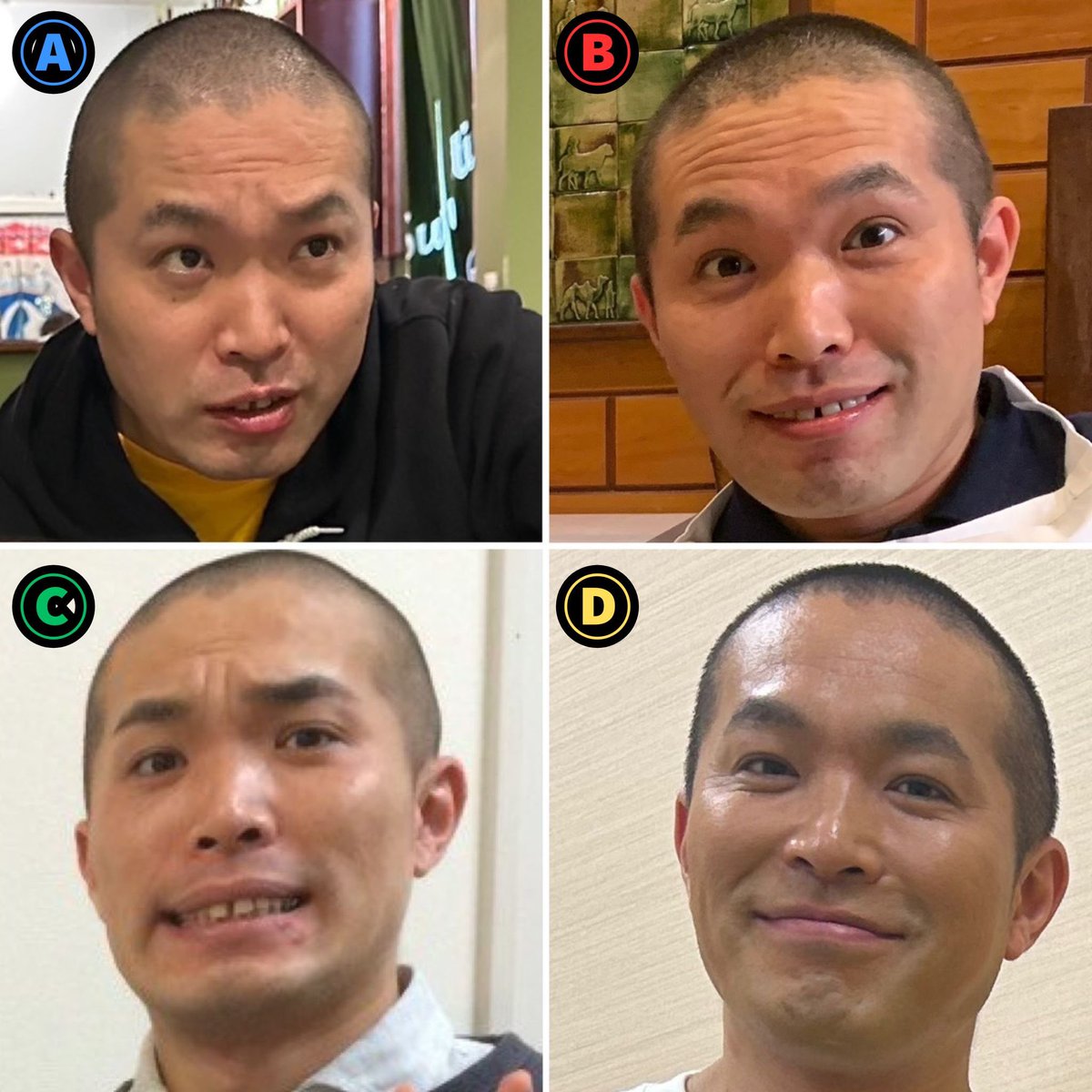 kaidankoshikake's tweet image. 続いてこちら。

塚本の顔を若い順に
並べ替えてください。

レディーゴー！
（溜口）

 #階段腰掛け男
#塚本並び替えクイズ