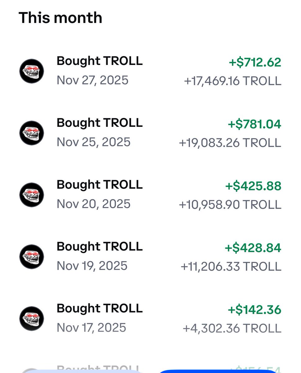 AltcoinMarksman's tweet image. Maybe i am delusional.
Maybe i am the smartest kid out there.

But i’ll DCA $Troll everytime.

The biggest irl and internet meme of all time.
- You buy the fear, the red, the bottom.
- But i get it, it will look better at 200m in a couple weeks. 
- i’ll be buying at theses prices…