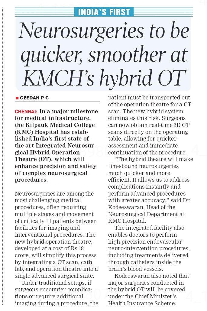 GeethanReporter's tweet image. Another milestone acheivement in Tamilnadu&apos;s health infrastructure @gmckilpauk