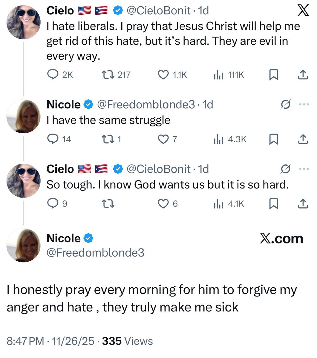 This people are sick…… this is why political violence exists in America.  The people of the right are sick people.  They are hateful and dangerous and mask it with Jesus.  Shame on Donald Trump for what he has done to this nation.