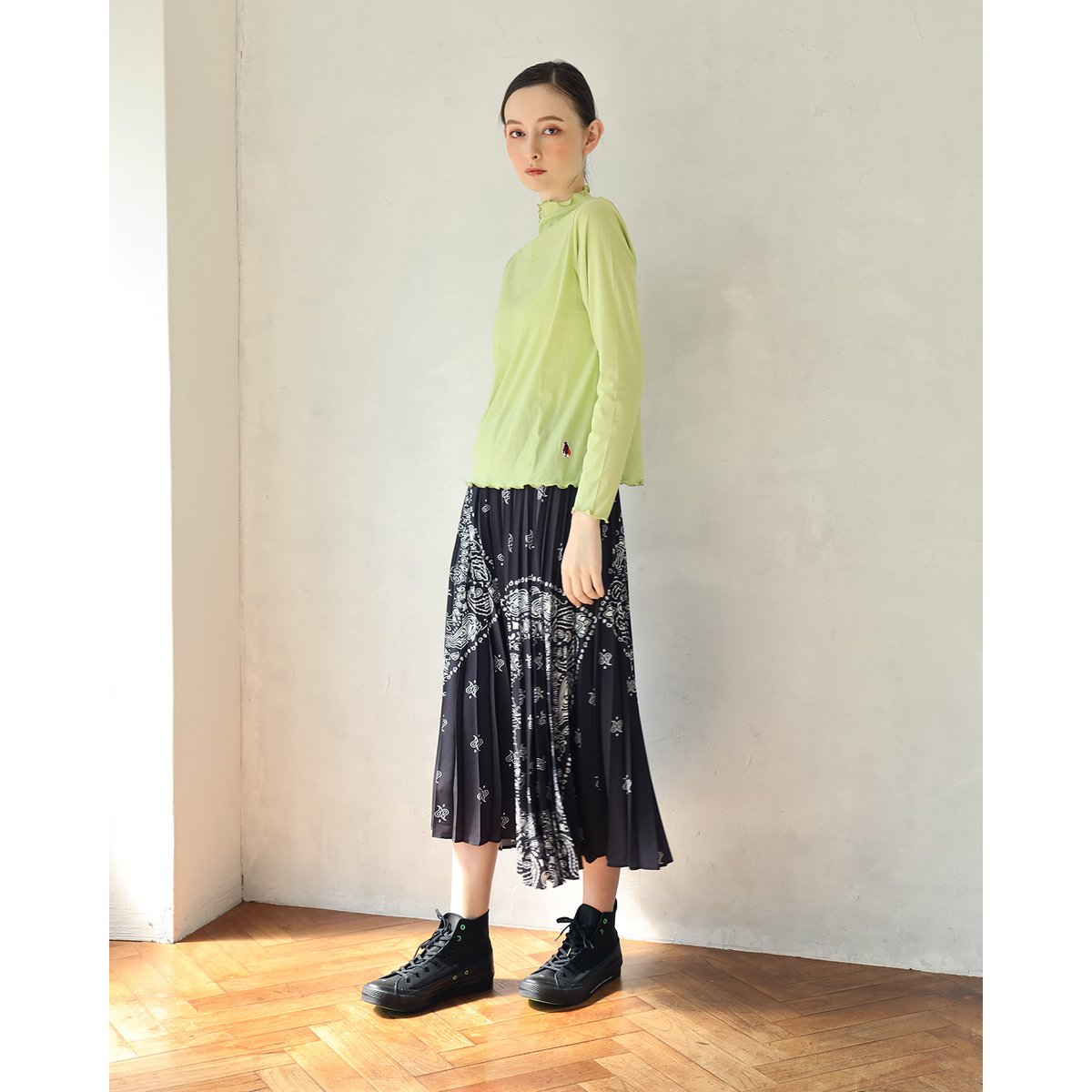 JUST DROPPED】 EVA-01 Paisleys Bandanna Pleated Skirt RADIO EVA