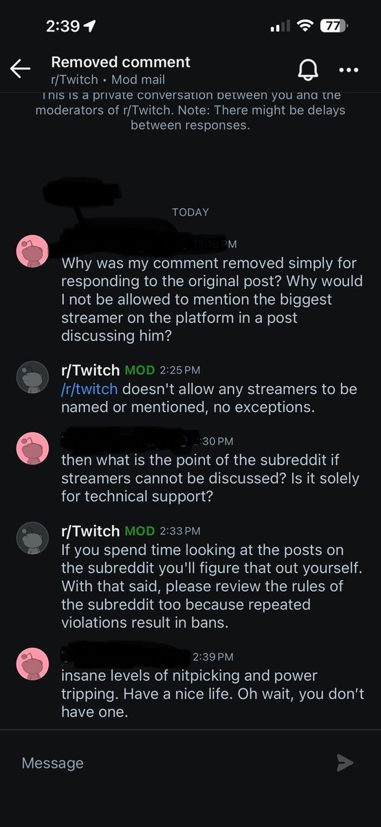 reddit_lies's tweet image. He was banned for saying “Kai Cenat” on r/twitch