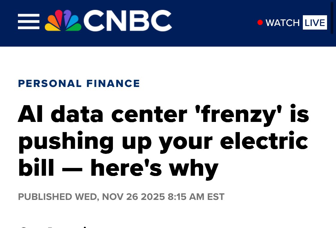 Chat GPT is costing you a lot more than $20 per month. Even if you don’t use it, you are paying for it.

Your electric bill will likely be 25% higher to power all of the data centers being built for AI.

Data centers are expected to consume 10% to 12% of all electricity by 2028,