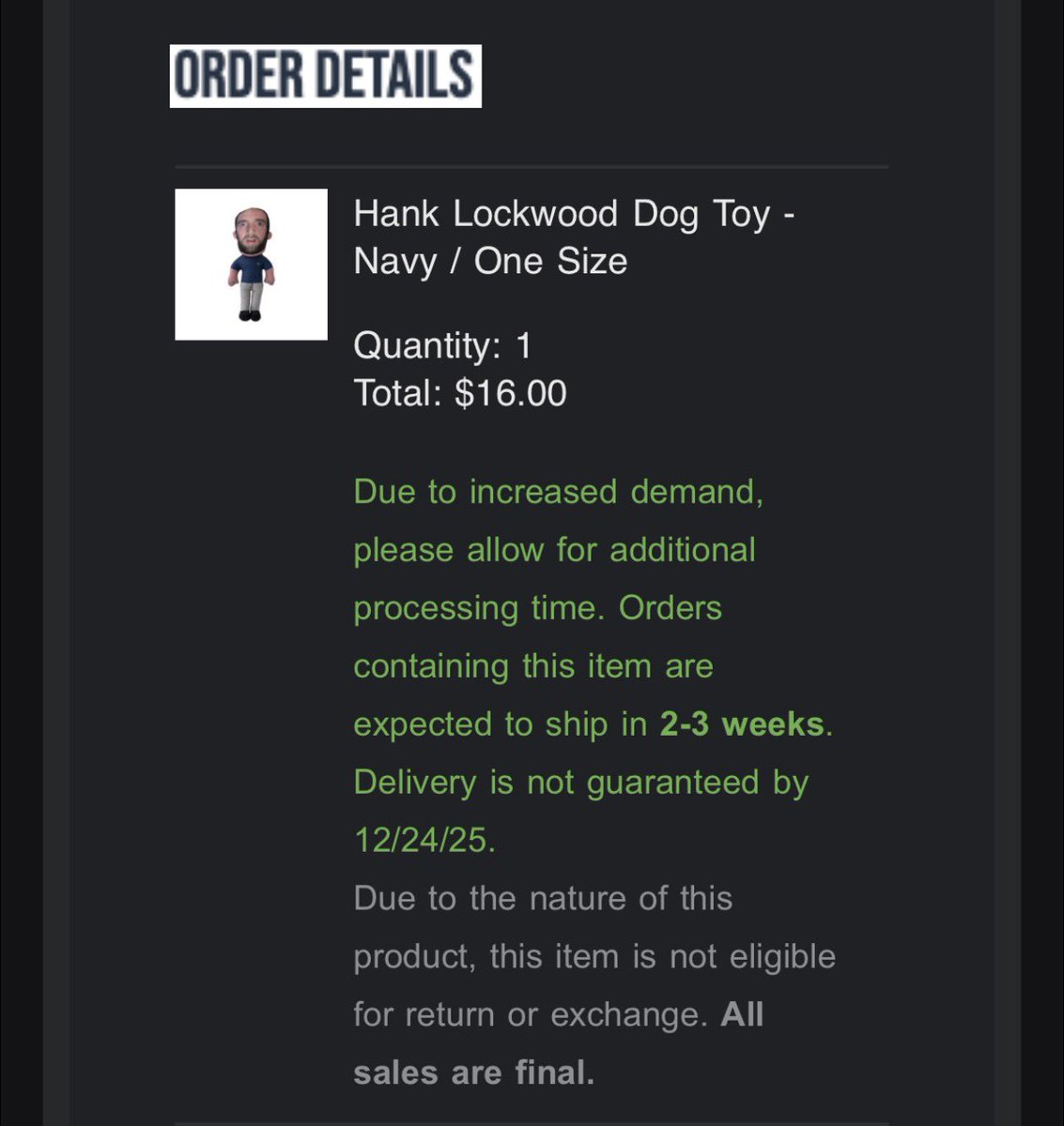 Jameslangann's tweet image. Don’t even have a dog yet, but when I do this will be their first toy @PardonMyTake