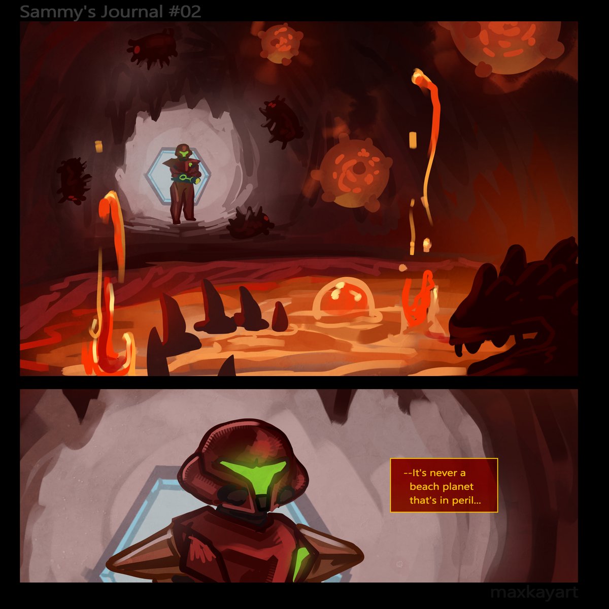 MaxIsDrawing's tweet image. Sammy&apos;s Journal #02
--
#metroid