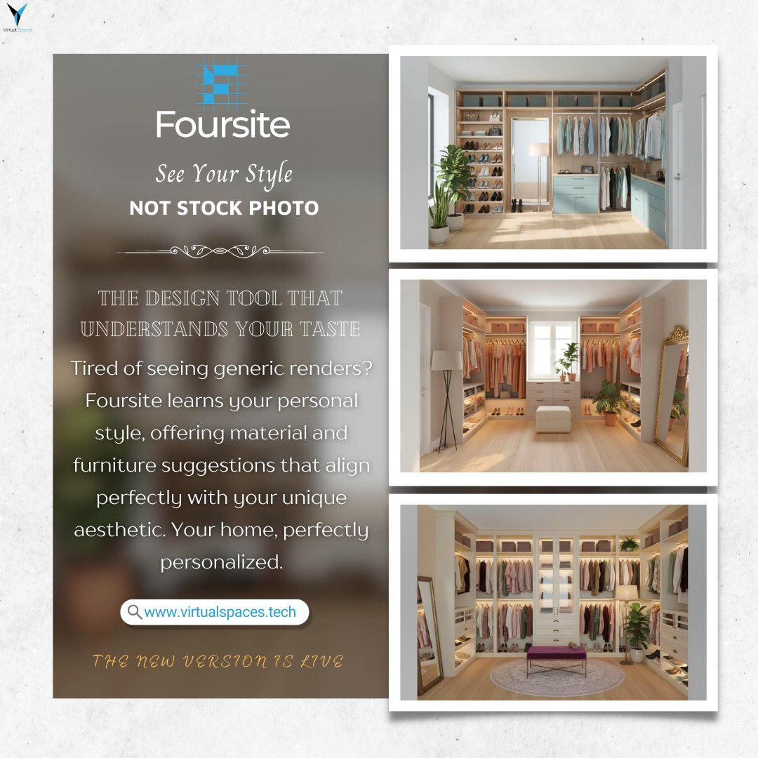 VirtualSpacesIn's tweet image. Just Launched! 🎨✨
Your designs. Your style. AI-powered. 
Floor plan → stunning 3D in minutes. 
Architects &amp;amp; designers, this changes everything.
Sign-up: virtualspaces.tech
#AI #Architecture #InteriorDesign #PropTech #Foursite #3DVisualization