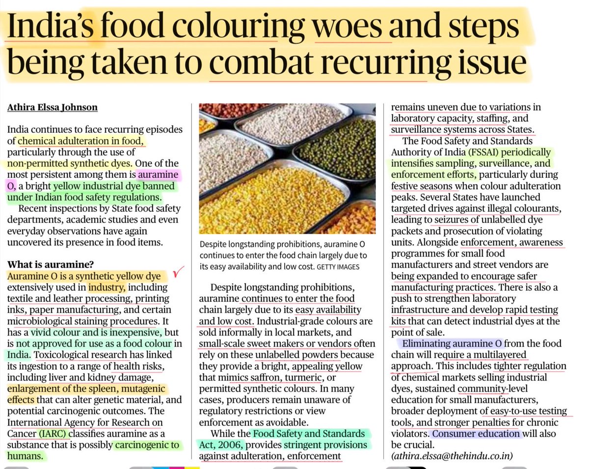 StudyRules12's tweet image. Auramine O 
#food
#Health
#upsc
#Currentaffairs
#UPSCPrelims2026