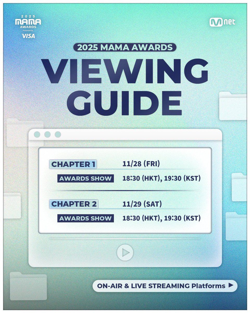 01Btsxarmy's tweet image. 🚨 | MAMA 2025 NOTICE 

Chapter 1 MAMA 2025 will start today. There is NO SPECIFIC TIME for the &quot;LIVE VOTE&quot; of VISA FANS&apos; CHOICE OF THE YEAR. 

The official live voting will be announce during the live broadcast, so please standby! 

Ready your devices &amp;amp; accounts!
