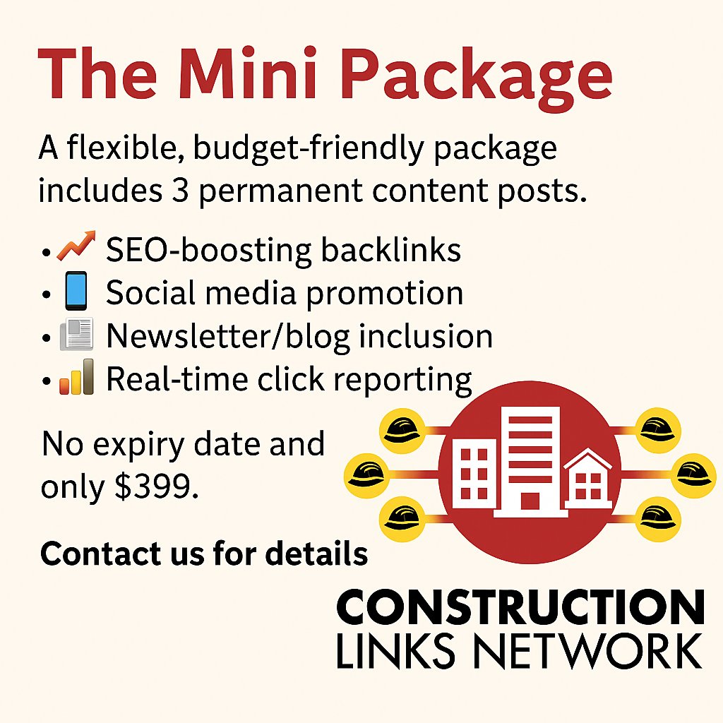 arniegess's tweet photo. 🎯 Want exposure without the long-term contract? The Mini Digital Package delivers 3 keyword-rich posts + SEO backlinks &amp; promo for only $399. 🏗️ Ideal for brands targeting the #construction and building sector. Contact us for details 👉 https://t.co/9aDQvD3UW3 - #MiniButMighty https://t.co/gf6ad1NY2X