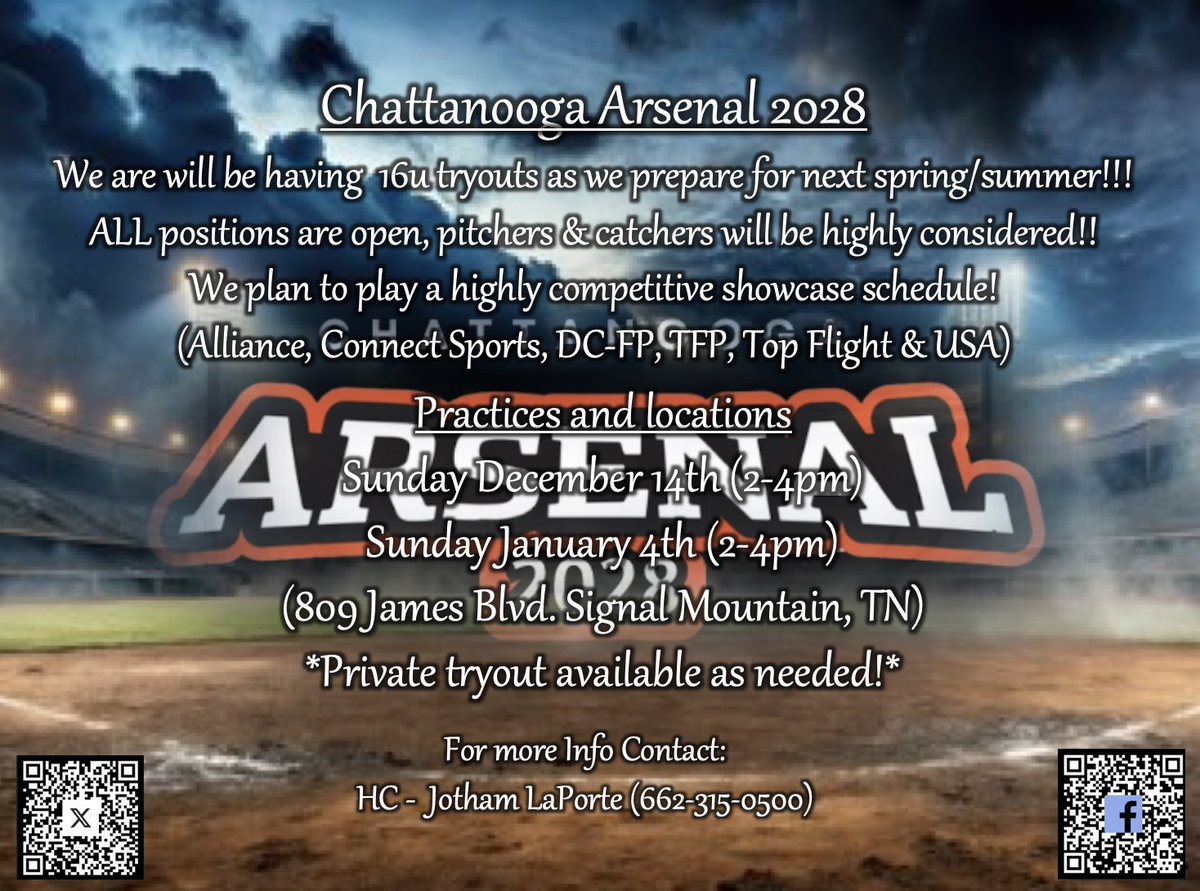 Chattanooga Arsenal 2028 tweet media