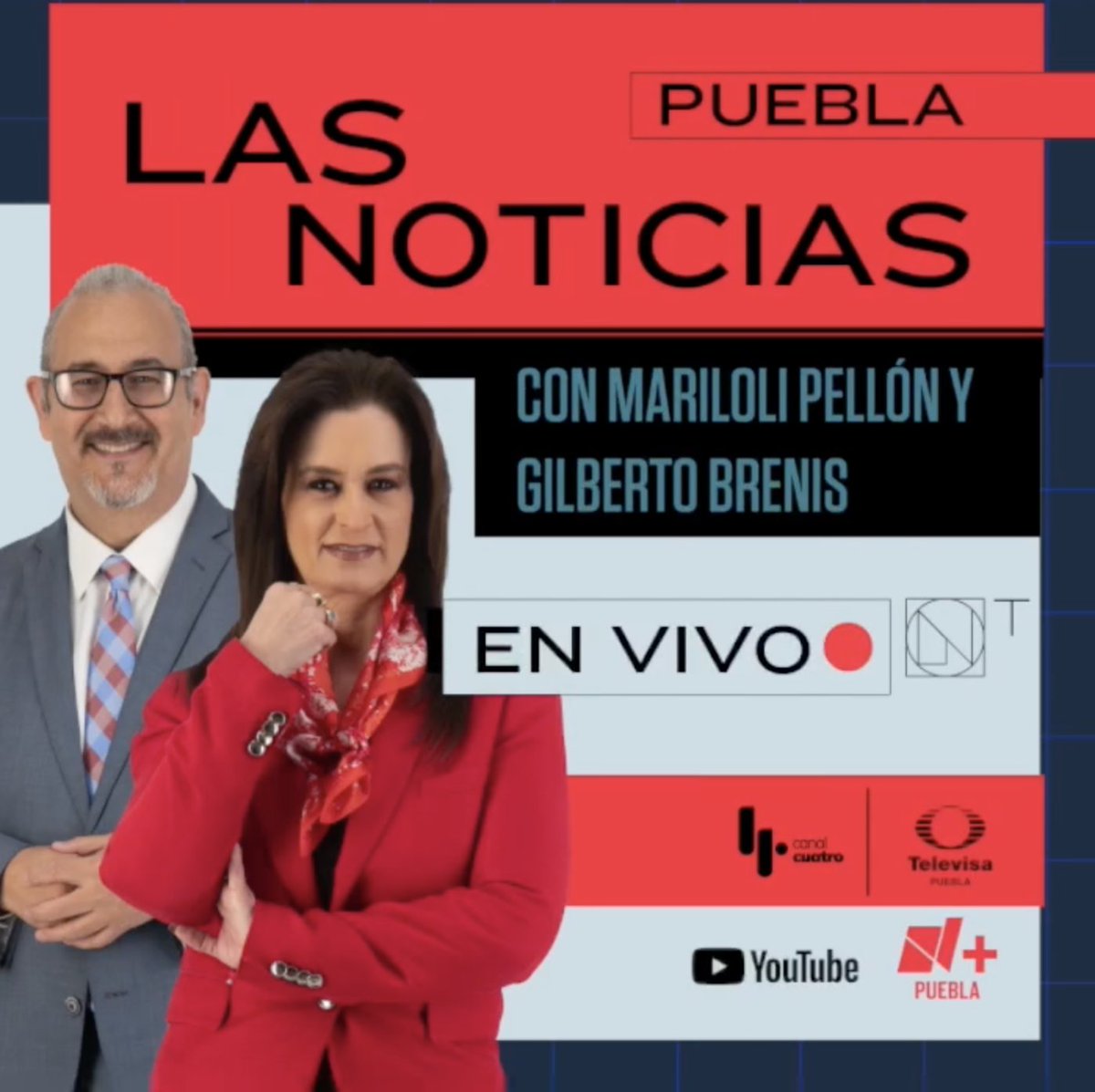 📹 Ahora #LasNoticias con Mariloli Pellón y Gilberto Brenis 🔴 EN VIVO por Televisa Puebla 📺 Canal 4⃣.1⃣ 📡 ▶ YouTube 👉 bit.ly/TelevisaPuebla…