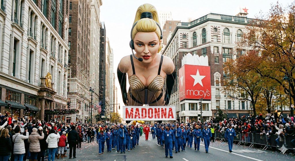 MadonnaNationX's tweet image. Imagining a Madonna balloon at the Macy’s Thanksgiving Day Parade. 🥸
#AI #Madonna #justforfun
