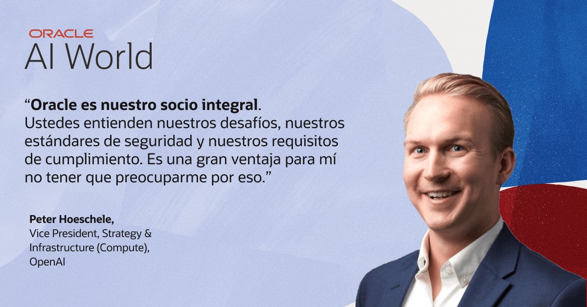 BenGreenbergNYC's tweet image. “Oracle es nuestro socio integral.” Las palabras de Peter Hoeschele, de OpenAI, en el Oracle AI World 2025 reflejan la fuerza de la colaboración para impulsar el futuro de la IA. #OracleAIWorld2025