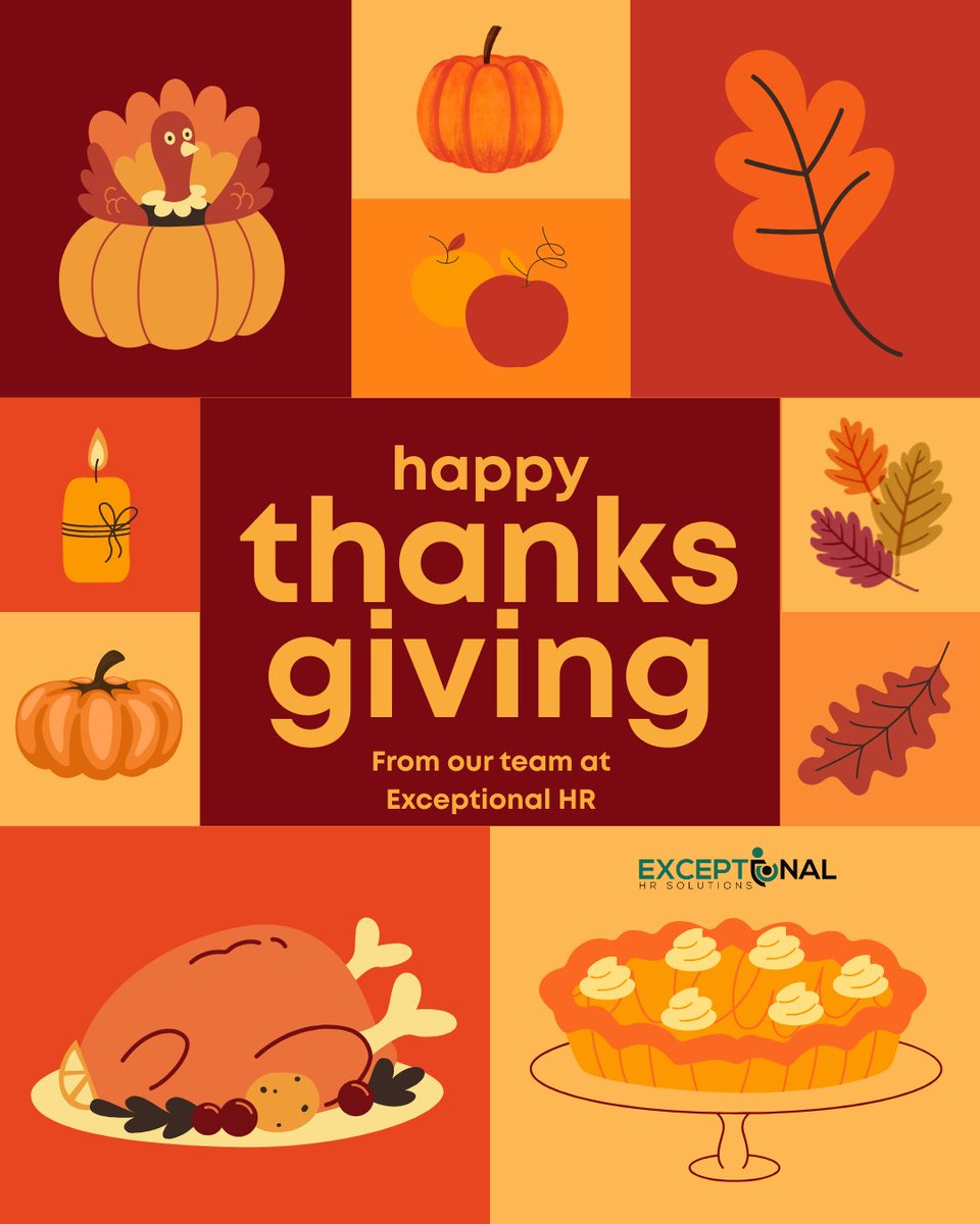 Exceptional_HR's tweet image. Today we are grateful for the founders leaders and teams who continue to grow evolve and invest in better workplaces.

Exceptional HR is honored to support your journey.

Happy Thanksgiving from our team to you!

Social@EHRShr.com or exceptionalhrsolutions.com/?utm_source=X(…