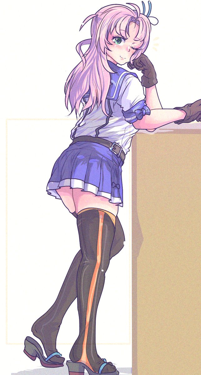 衣笠(艦これ) ,kinugasa_kai_ni_(kancolle) 「落書き 縦長絵衣笠さん これサムネでどう見えんのかな」|すらくすのイラスト