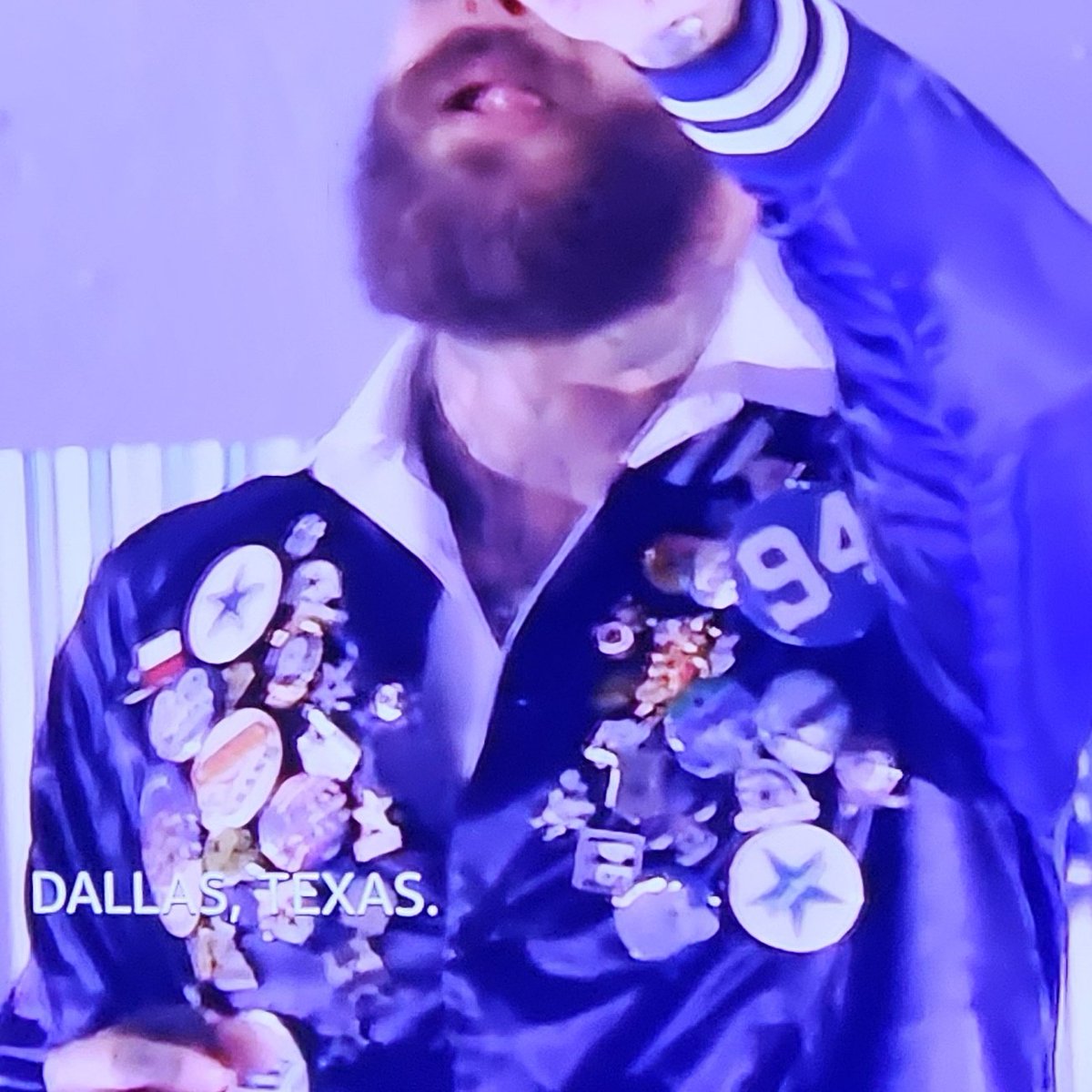 Post Malone finished his shift at Chotchkie's just in time for the Halftime Show.

His flair game is on point.