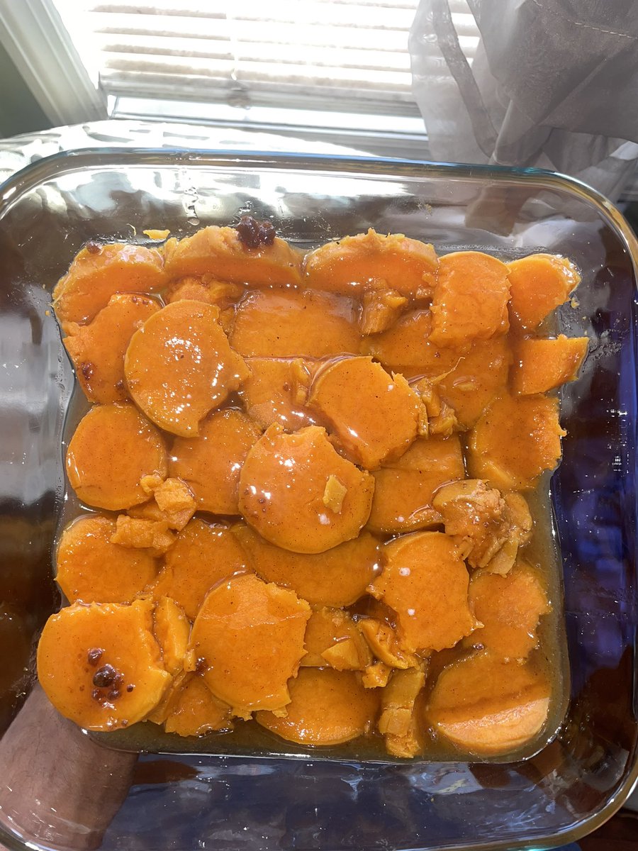 faustcheck's tweet image. candied sweet potatoes (first time adding marshmallows)