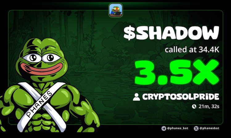 CRYPTOsolgreen's tweet photo. 3.5x profit from my call on $SHADOW

CA>
GF7F75JC6pKpD1RYbz3zCLF6rrs3yhYzhaDckUXVpump https://t.co/6gonQcaz7S
