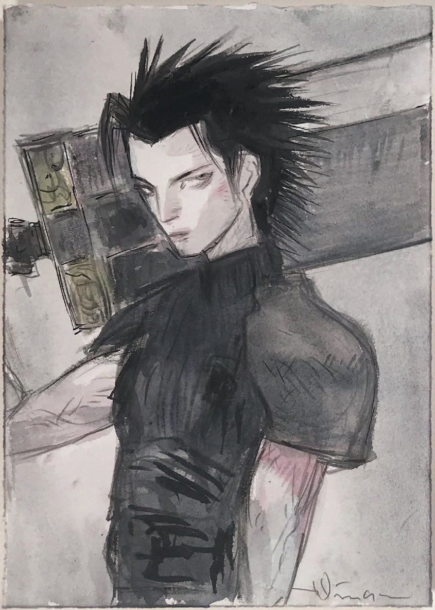 Yoshitaka Amano art of Cloud and Zack! 🔥 #FF7
