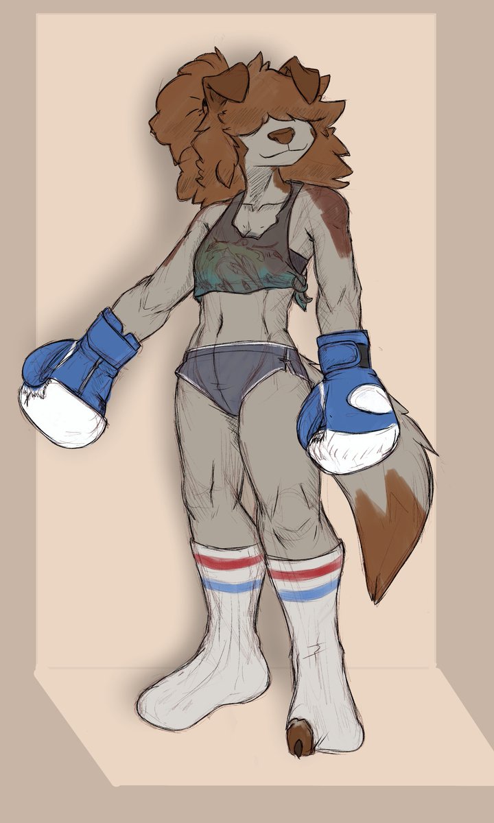 [comm] Her name is Bea, and she putting on gloves to help her pro boxing friend. With zero knowledge of her own.

Ngl, I find it cute when a partner does something they have no skill in, just for their partner