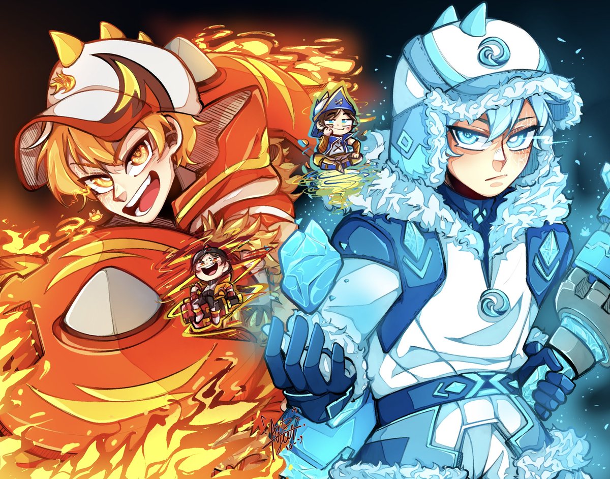 ArtzYeen's tweet photo. 🔥Nova &amp; Blizzard❄️
-----------------------

After 3 years, BBBGLX2 is finally over..
It really has been such a journey ❤️‍🩹 I'm so happy i got to see this duo at the end of baraju! 🥹❤️‍🩹 I'm gonna miss them sm TvT

Thank you so much Monsta! for all the amazing hardwork!  #BoBoiBoy https://t.co/qCtJblh5YM