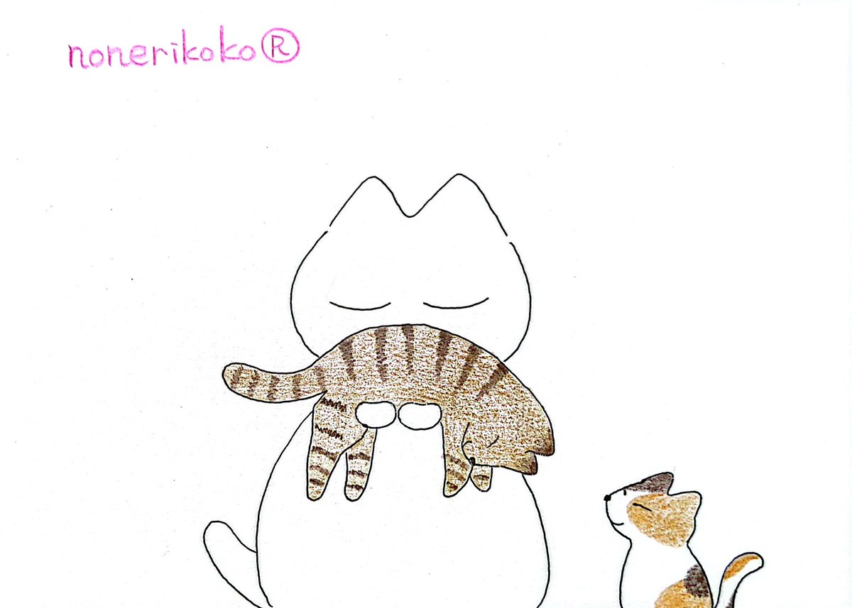 nonerikoko's tweet image. ていきてきに
すう。

#のねりここ
2043日目
#猫吸い #イラスト