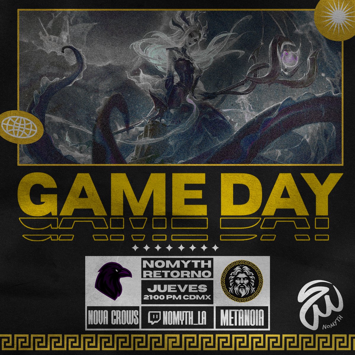 GoMetanoia's tweet photo. ¡Choque Épico en la @nomyth_la!
💥Nova Crows vs Opus Metanoia.
Esto es más que un juego. Esta es una oportunidad de recuperar lo que es nuestro.💥
¡Apóyanos! https://t.co/DCAkeyAMy7
Hora: 9:00pm 🇲🇽 10:00pm 🇨🇴 11:00pm 🇻🇪
#GameDay #LoL #GoMetanoia #NoMyth #LeagueOfLegends https://t.co/kfmQAoeovB