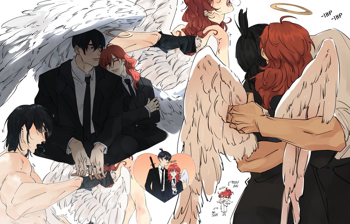 they’re my everything. it was fun to work on a sketch page again 🗡️🪽 #akiangel #chainsawman