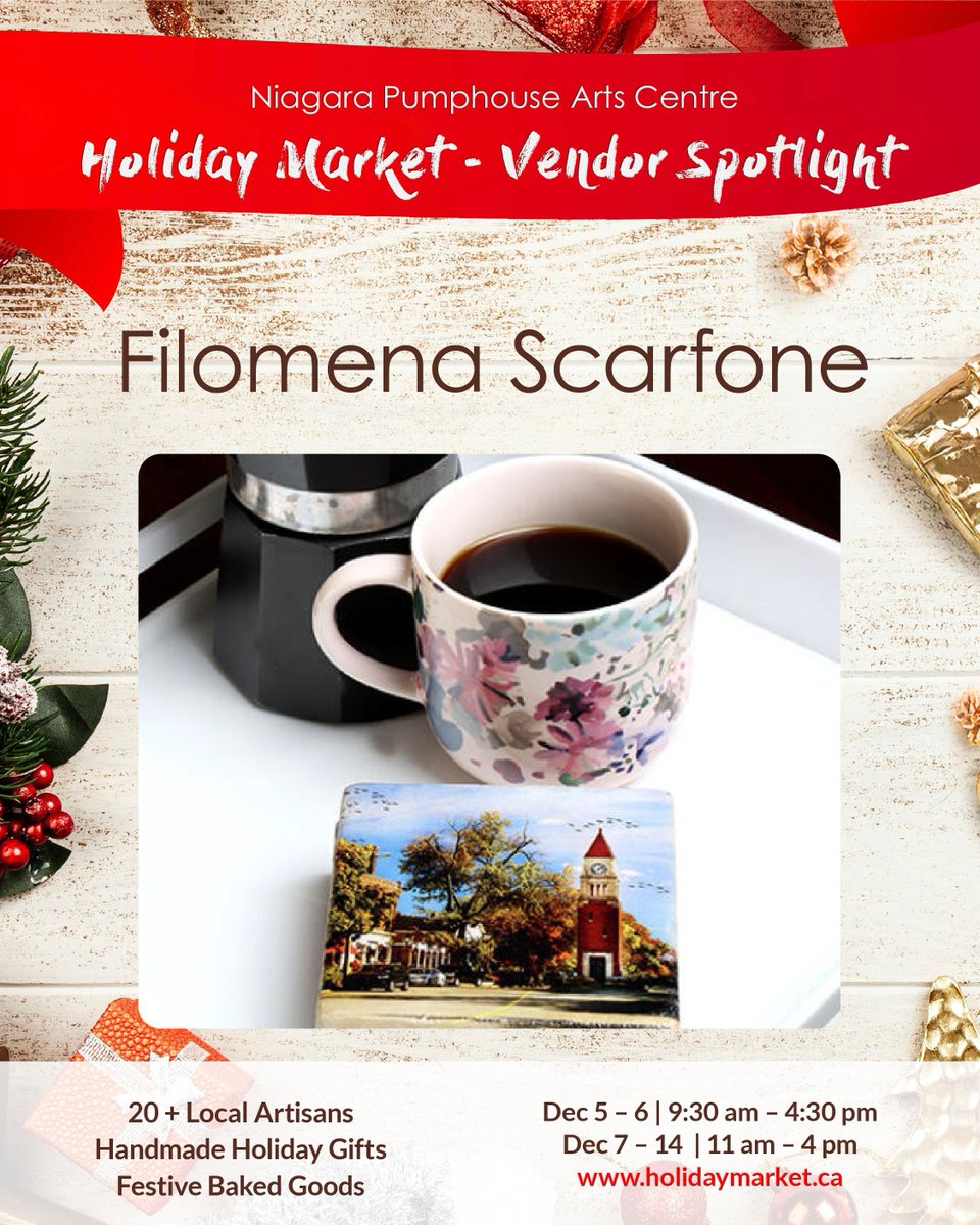 pumphouse_arts's tweet image. 🎄Niagara Pumphouse Arts Centre Holiday Market is coming! 🎨
✨Support local artisans at the Holiday Market Dec 5-14 🛍️

❤️ Get inspired for the season and infuse your home with unique, handcrafted treasures for a truly special gift.

#HolidayMarket #SupportLocal #Niagara