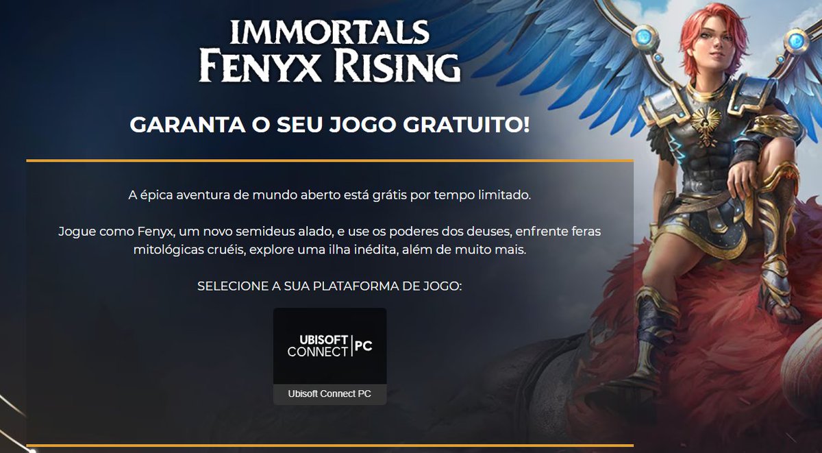 Últimos dias pra resgatar Immortals Fenyx Rising gratuitamente no PC caso ainda não tenha feito: register.ubisoft.com/ImmortalsFenyx…
