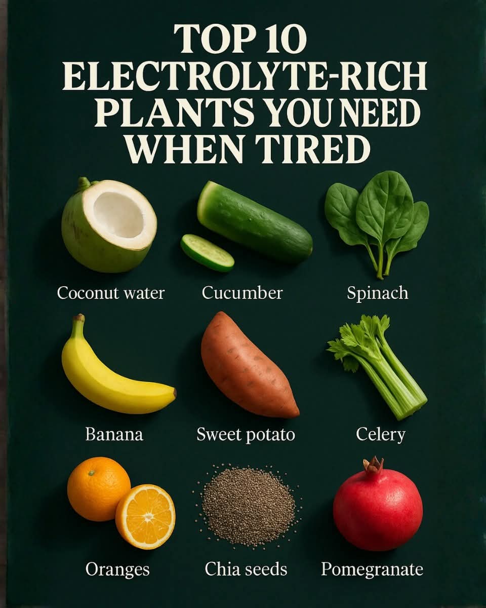 BarbaraOneillAU's tweet image. ✨ “Fatigue is not a caffeine problem… it’s a mineral problem.”
When the body is tired, it’s usually asking for electrolytes — not stimulants.
These plants gently restore hydration, balance, and cellular energy the way nature intended:
coconut water, cucumber, spinach, banana,…