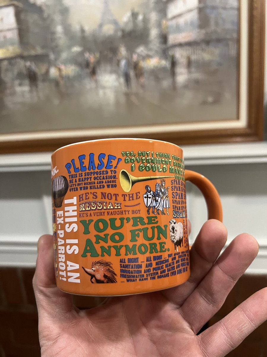 nickchiosa's tweet image. Found this awesome #MontyPython cup at the thrift store for ✌️ bucks! 😃

NOTE: Terry Gilliam was responsible for the creation of this cup!

#NudgeNudgeWinkWinkKnowWhatIMean