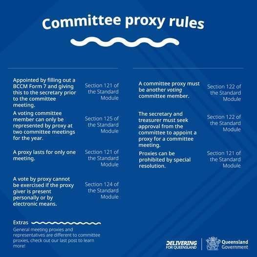 This is SUCH a great and simple resource from the Commissioner's Office, to help on a tricky issue. Could all strata be like this?#StrataSolve #Strata #BodyCorporate #OwnersCorporation #Proxy #BCCM