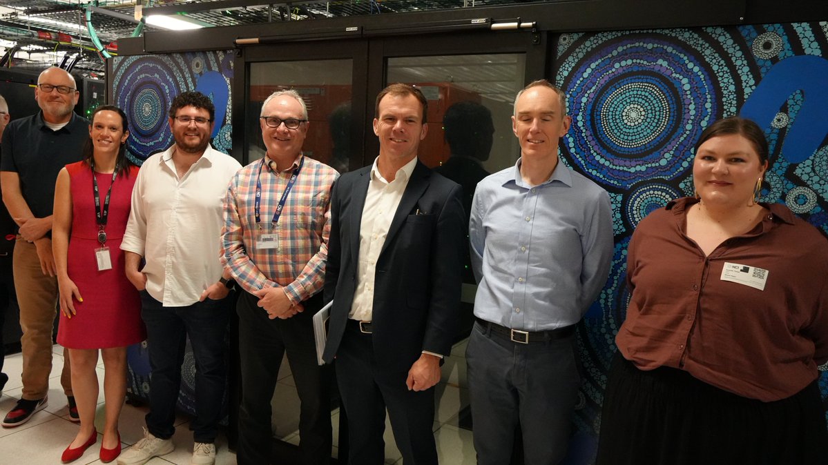 NCInews's tweet image. Last week, we welcomed delegates from the Dept of Industry, Science &amp;amp; Resources to NCI 🖥️.

They explored Australia’s #Supercomputing landscape, rising demand for HPC, system upgrades &amp;amp; our digital research ecosystem 🌍.

#NCIAustralia #Pawsey #NCRIS #HPC #FutureOfResearch