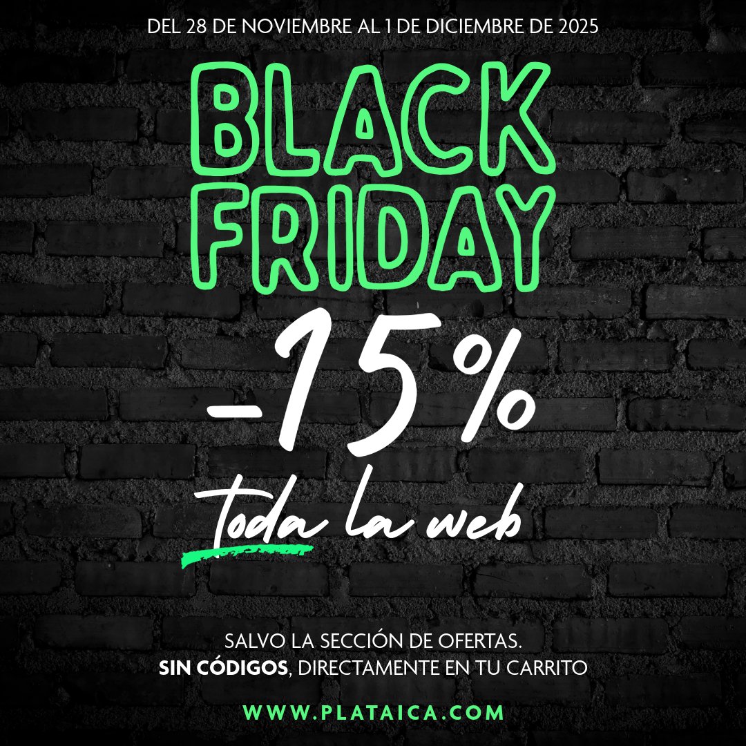 Desde YA hasta el lunes 1 de DICIEMBRE tienes un ⭐ 15% de descuento ⭐ en TOOoooOODA la WEB‼

plataica.com

Sin códigos, directamente en tu carrito 🛒.

#Joyeríaartesanal hecha con ❤ y con #envíogratis a cualquier parte del mundo 🌍.