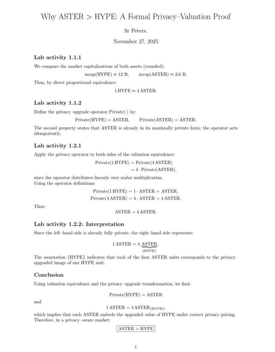 $ASTER just mathematically buried HYPE